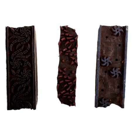 Set of 3 Piece New Wooden Printing Block